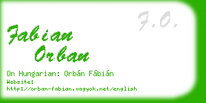 fabian orban business card